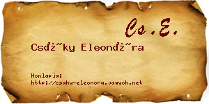 Csáky Eleonóra névjegykártya