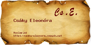 Csáky Eleonóra névjegykártya